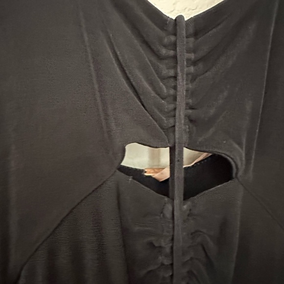 Free People Black Hypnotized Knit Black Maxi Dress Strappy Cutout Size L, Boho - Picture 5 of 11